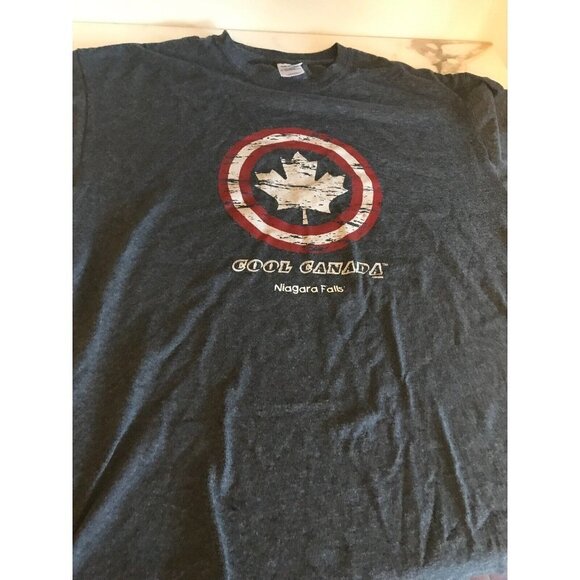 Cool Canada Niagara Falls Maple Leaf Gray T Shirt Size Large - Picture 1 of 4